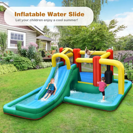 Kids Inflatable Water Slide Bounce House without Blower