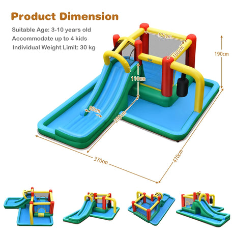 Kids Inflatable Water Slide Bounce House without Blower