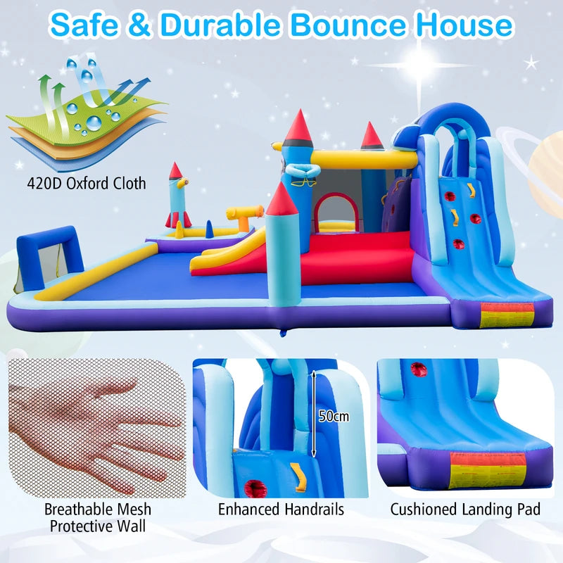 Rocket Theme Inflatable Water Slide Park