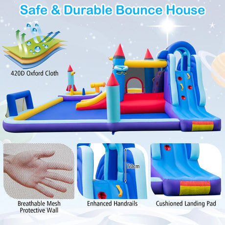 Rocket Theme Inflatable Water Slide Park