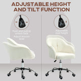 HOMCOM 46-56 cm Teddy Fleece Office Chair - Cream
