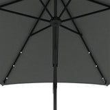 Outsunny 3(m) Solar LED Cantilever Parasol - Dark Grey
