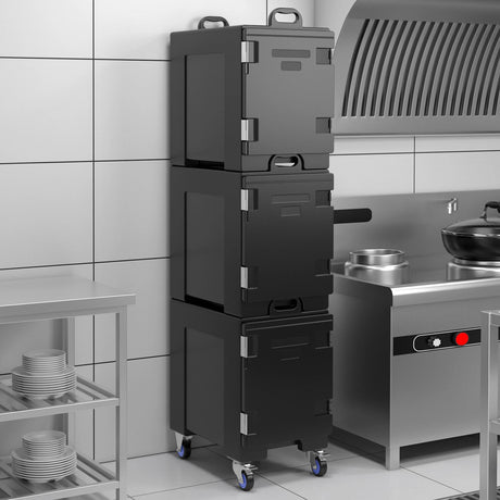 81 Quart Capacity End-loading Insulated Food Pan Carrier with Wheels