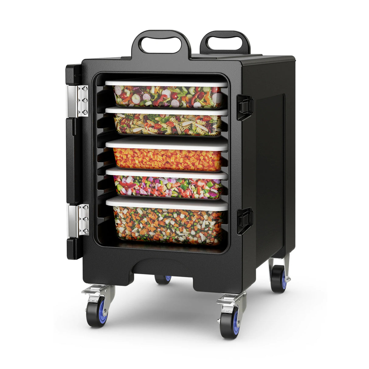 81 Quart Capacity End-loading Insulated Food Pan Carrier with Wheels