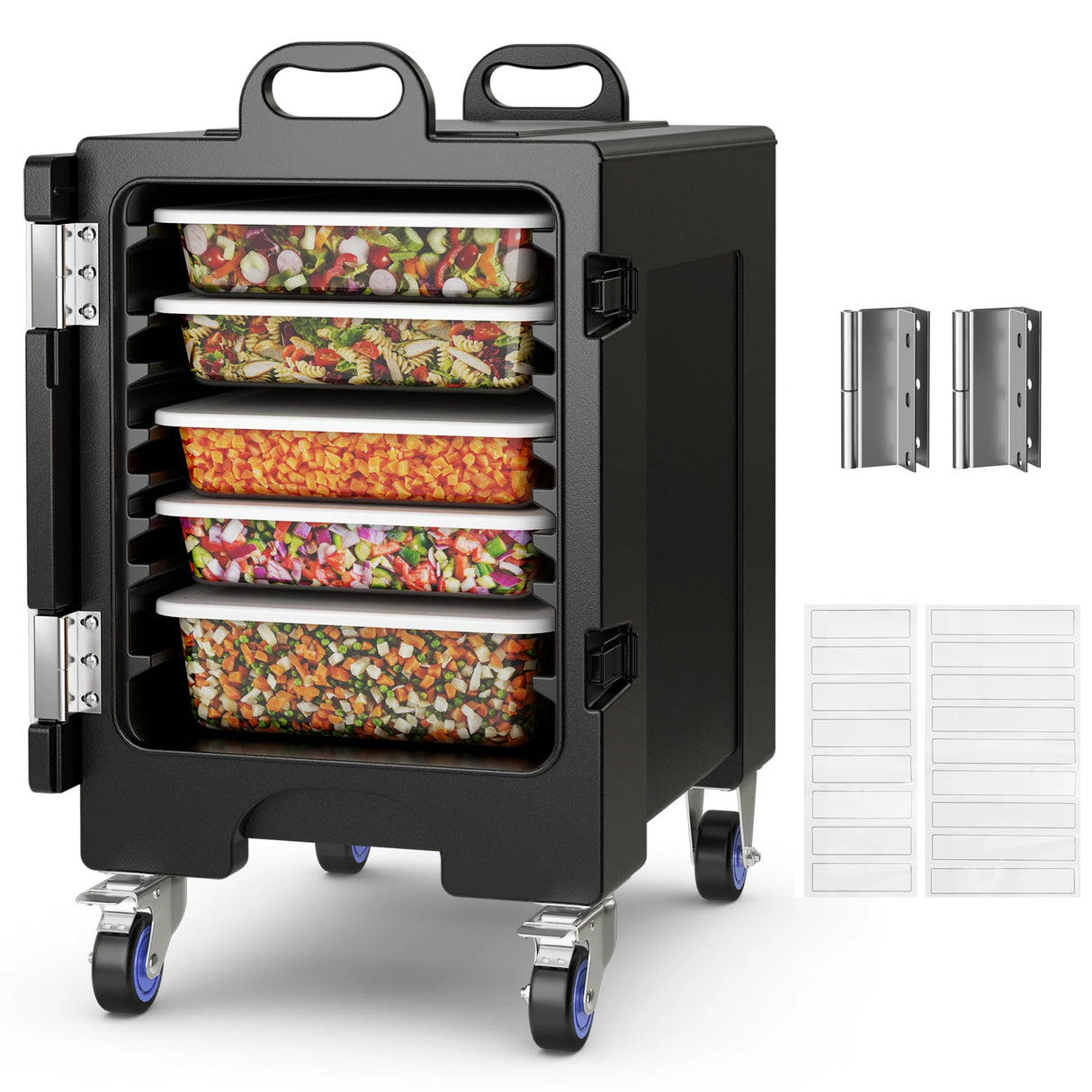 81 Quart Capacity End-loading Insulated Food Pan Carrier with Wheels