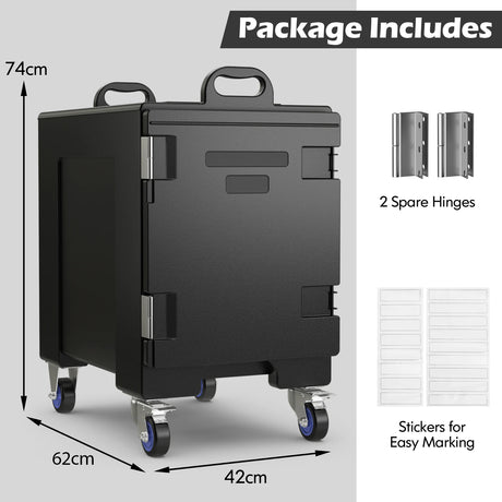 81 Quart Capacity End-loading Insulated Food Pan Carrier with Wheels