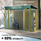 Outsunny 3.7 x 7.9ft Galvanised Steel Shed, with Latched Door and Padlock - Green