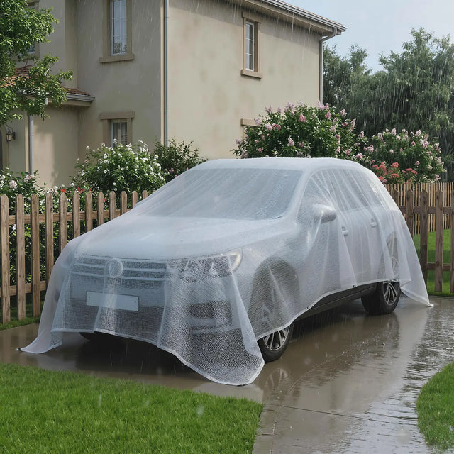 Outsunny 4 x 6m Waterproof Tarpaulin, Heavy Duty 140GSM Tear-Resistant PE Tarp with Reinforced Grommets, UV Protected Cover