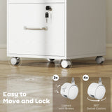 HOMCOM Three Drawer Wood-Effect Filing Cabinet - White