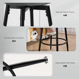 HOMCOM Set of Two Faux Leather Bar Stools - Grey/Black