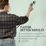 HOMCOM Airless Paint Sprayer, Thinning-Free, Electric Fence Paint Sprayer for Exterior and Interior DIY Painting Projects, Wall Spray Gun Machine, Household Use, 1.5L/min, 200Bar, 7.5m Hose Dark Blue