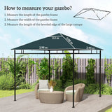 Outsunny 3 x 3 m Gazebo Canopy Replacement Cover, Garden Gazebo Roof Replacement with Drain Holes, TOP COVER ONLY, Grey