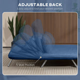 HOMCOM Two-Seater Click-Clack Sofa Bed - Dark Blue