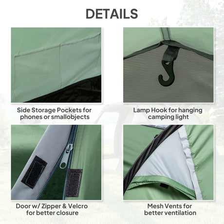 Outsunny Three-Man, Two-Room Tent - Green