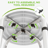 HOMCOM 360 Swivel Shower Chair, Height Adjustable Aluminium Shower Stool with Non-Slip Feet for Disabled, Elderly, Green