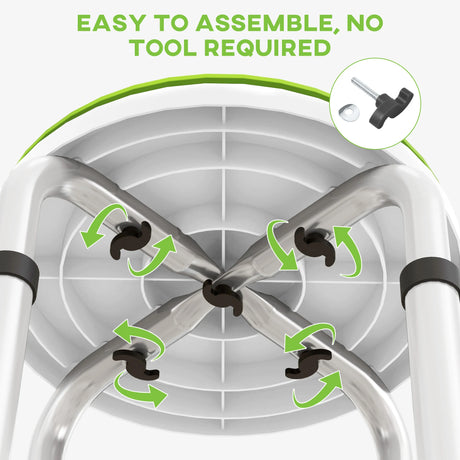 HOMCOM 360 Swivel Shower Chair, Height Adjustable Aluminium Shower Stool with Non-Slip Feet for Disabled, Elderly, Green