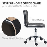 HOMCOM Adjustable Swivel Office Chair with Armless Mid-Back in PU Leather and Chrome Base - Black