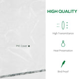 Outsunny Walk in Greenhouse with 4-Tier 8 Shelves, Green House with Hemmed Cover, Roll-up Zipped Door, Steel Frame, 143 x 73 x 195cm