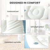 Outsunny Inflatable Tub Chair and Footstool - Blue/White