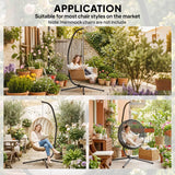 Outsunny Hanging Egg Chair Stand Only, Hammock Chair C-Stand with Hanging Chain, Black