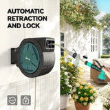 Outsunny Retractable Hose Reel Wall Mounted, 20+2m Garden Hose Pipe Reel with Lock, Auto Rewind, 7 in 1 Spray Nozzle, Includes Wall Fixings, 180 Swivel, Outdoor Watering, 54 x 20 x 39 cm, Black