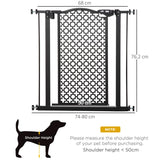 PawHut 74-80 cm Pressure Fit Safety Gate for Doorways and Staircases, Dog Gate, Pet Barrier for Hallways with Auto Close, Double Locking