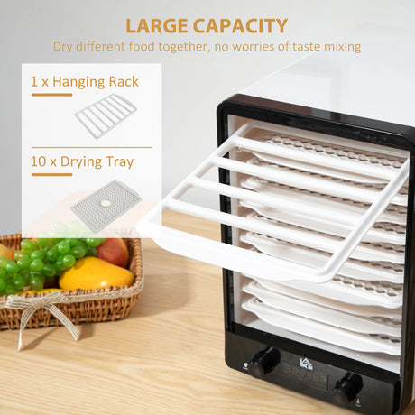 HOMCOM 11-Tray Food Dehydrator, 40-70 Temperature and Timer