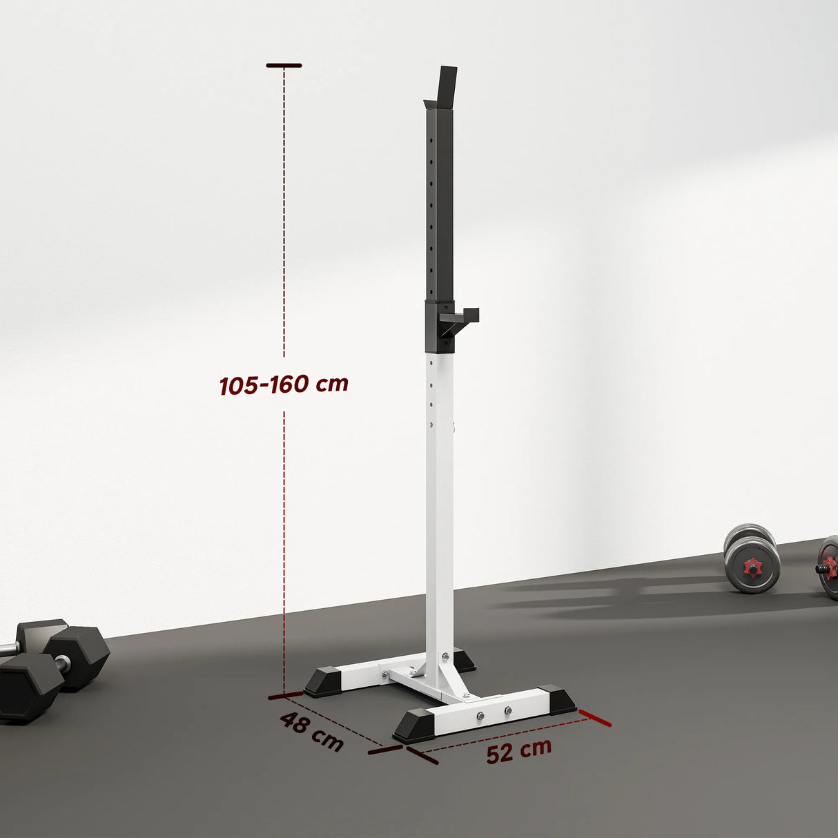 HOMCOM Heavy Duty Weight Bar Barbell Squat Stand Barbell Rack Spotter, for Home, Gym - Black