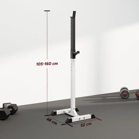 HOMCOM Heavy Duty Weight Bar Barbell Squat Stand Barbell Rack Spotter, for Home, Gym - Black