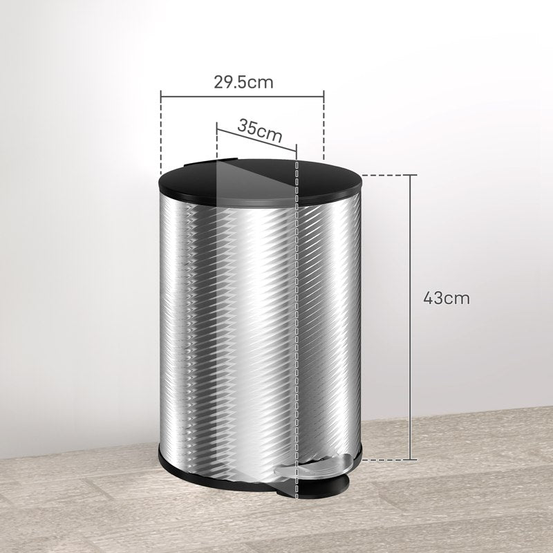 HOMCOM 20L Stainless Steel Compact Home Bin