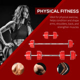 HOMCOM 30KGS 2-In-1 Dumbbell & Barbell Adjustable Set Strength Muscle Exercise Fitness Plate Bar Clamp Rod Home Gym Sports Area