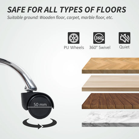 HOMCOM Faux Leather Reclining Office Chair, with Footrest - Grey