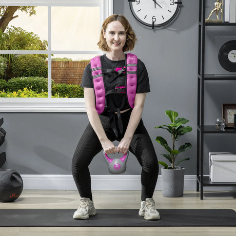 HOMCOM 8KG Weighted Vest, Running Weight Vest with Adjustable Strap, Convenient Pocket and Reflective Strips for Men and Women