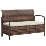 Outsunny 125L Storage Garden Bench, with Cushion - Brown