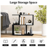24 Inch 3-Tier Geometric Bookshelf with Thick Foot Pads-Black