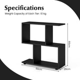 24 Inch 3-Tier Geometric Bookshelf with Thick Foot Pads-Black