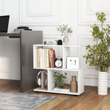 24 Inch 3-Tier Geometric Bookshelf with Thick Foot Pads-White