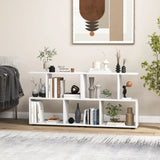 24 Inch 3-Tier Geometric Bookshelf with Thick Foot Pads-White