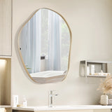 Irregular Wall Mirror Asymmetrical Mirror with Expansion Screws-Golden
