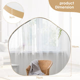Irregular Wall Mirror Asymmetrical Mirror with Expansion Screws-Golden