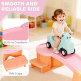 AIYAPLAY 3(m) Four-Piece Ride on Kids Roller Coaster w/ Non-Slip Steps, for Ages 2-5 Years - Orange