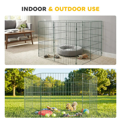 PawHut 8 Panel Pet Playpen for Medium Dogs Indoor Outdoor 80 cm Height