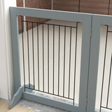 PawHut Foldable Pet Gate, with Three Panels & Two Support Feet - Grey