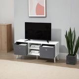 HOMCOM TV Cabinet Stand Unit for TVs up to 50'' with Foldable Drawers, Entertainment Centre for Living Room White