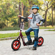 AIYAPLAY Kids Scooter with Adjustable Handlebar, Children's Kick Scooter with Non-slip Footplate, Rear Brake, Kickstand, Red