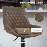 HOMCOM Adjustable Faux Leather Retro Bar Stools For Home Use, Brown