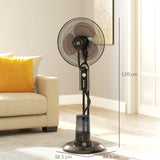 HOMCOM Pedestal Fan with Water Mist Spray, Spray Misting Fan with 70 Oscillation, Tilt Head, 3 Speeds, 3 Modes, Adjustable Mist, 3.2L Water Tank, for Home, 120 cm