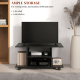 HOMCOM Modern TV Cabinet Stand Storage Shelves Table Mobile Bedroom Furniture Bookshelf Bookcase Black