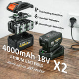 Outsunny Leaf Blower Cordless with 2 x 4000mAh Batteries & Charger, 36V Lightweight Garden Blower with 1000W Brushless Motor