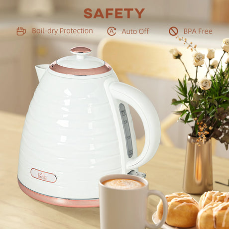 HOMCOM 3kW Rapid Boil Honeycomb Kettle - Cream